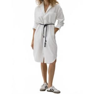 NEW CISSA tomboy shirt dress in optic white